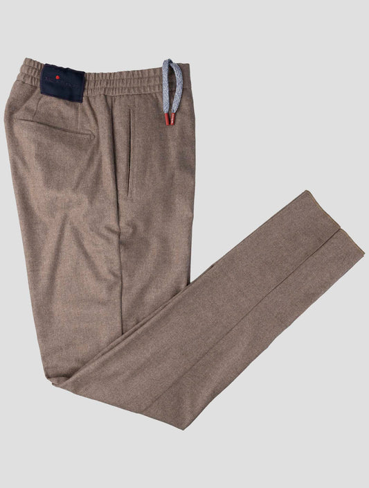 Kiton Brown Virgin Wool Cashmere Ea Pants