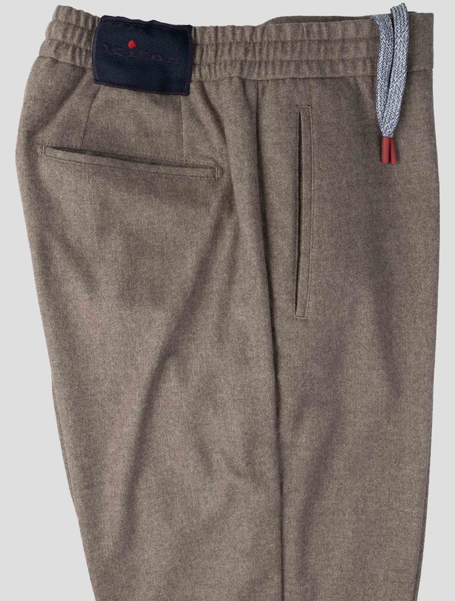 Kiton Brown Virgin Wool Cashmere Ea Pants