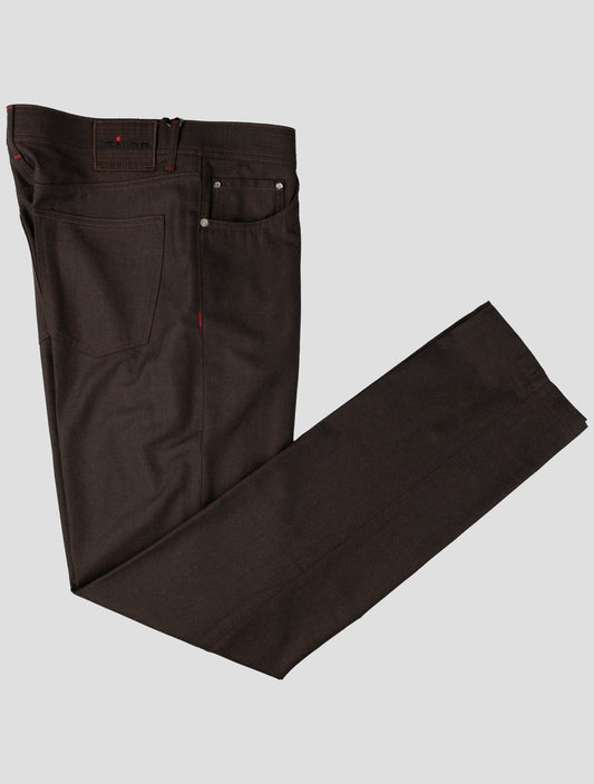 Kiton Brown Wool Jeans