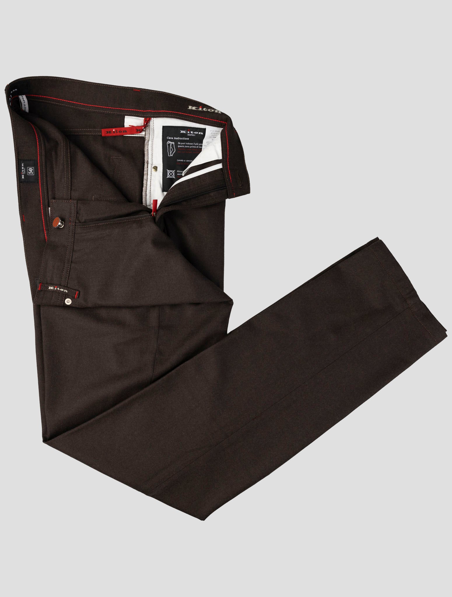 Kiton Brown Wool Jeans