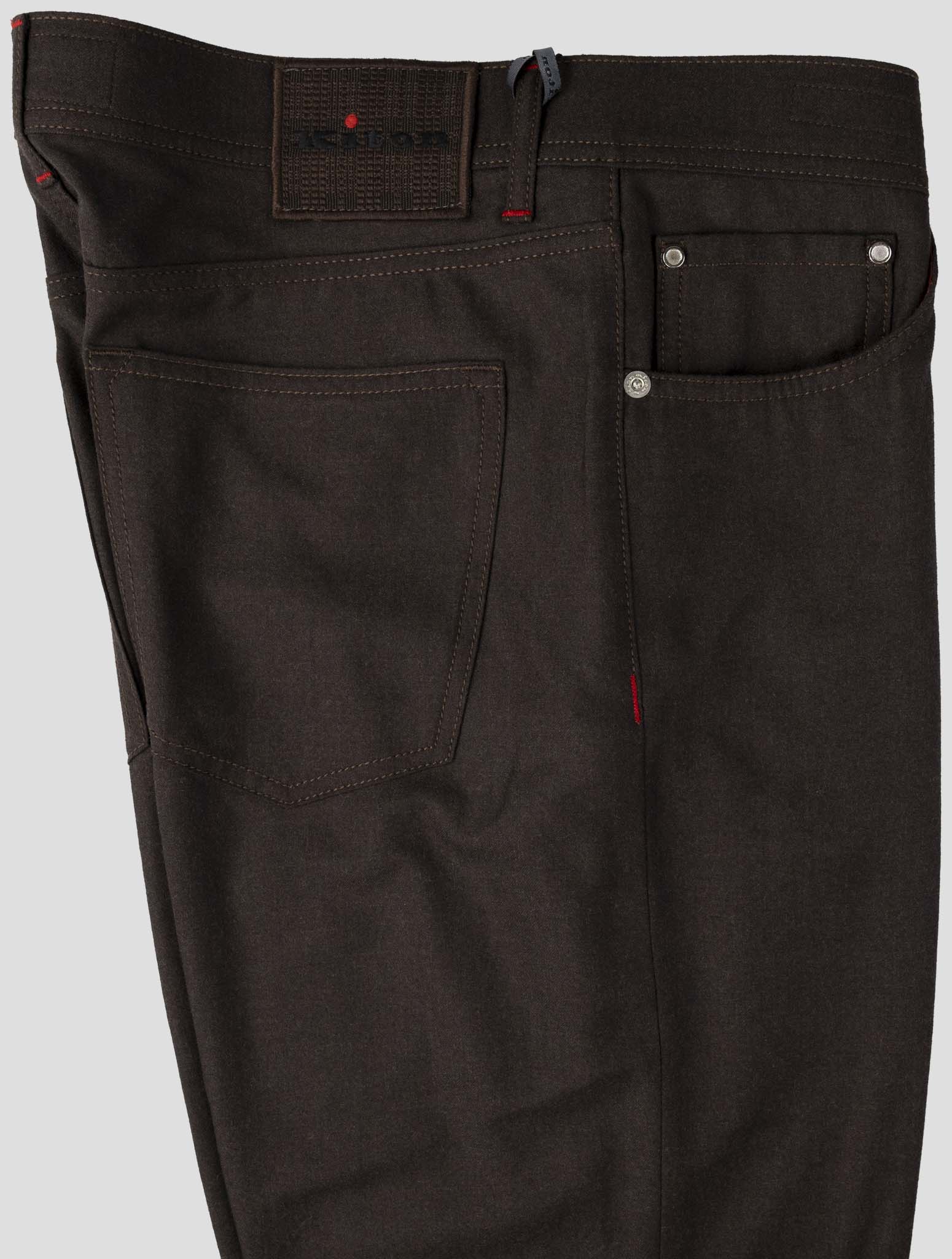 Kiton Brown Wool Jeans