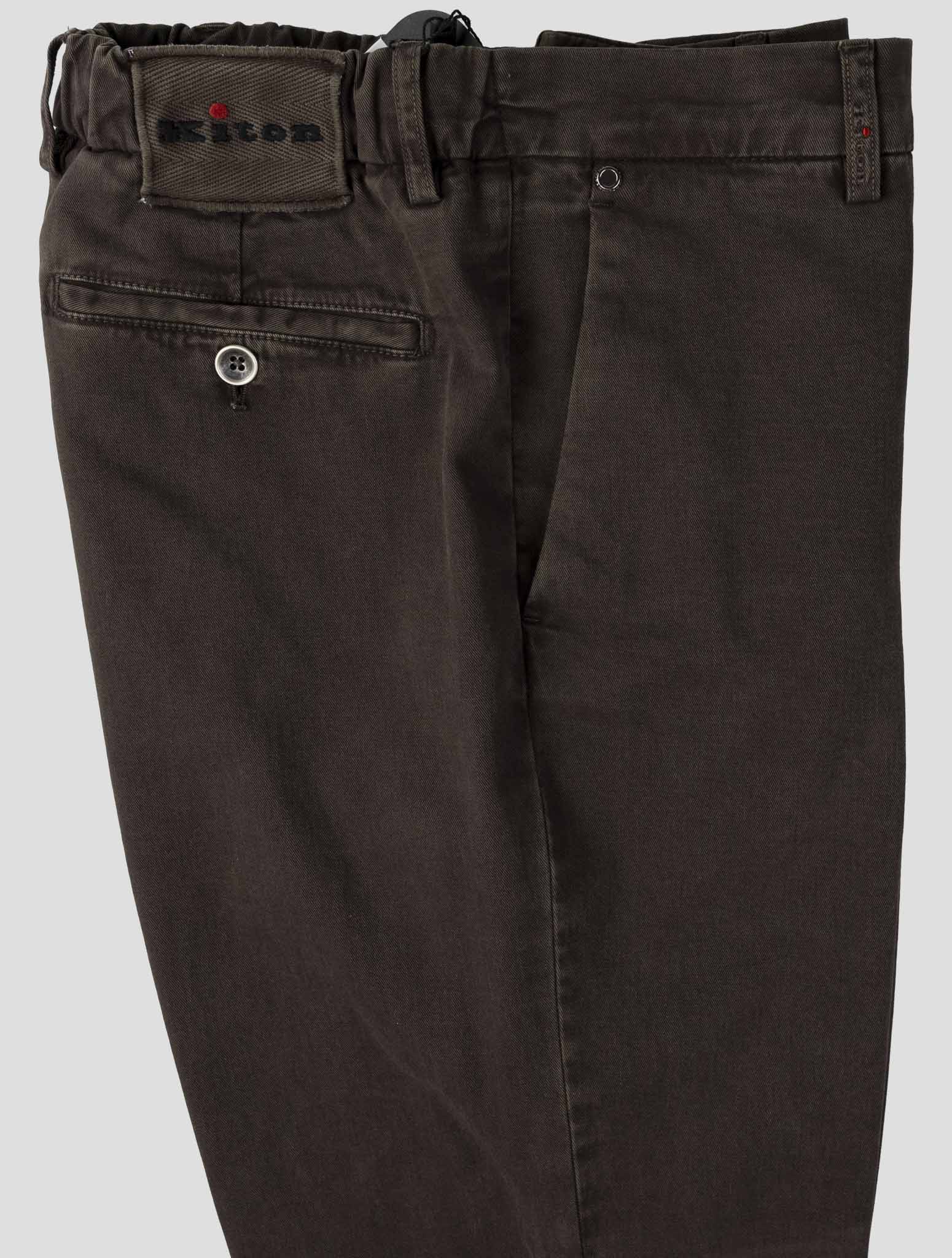 Kiton Brown Cotton Cashmere Ea Pants