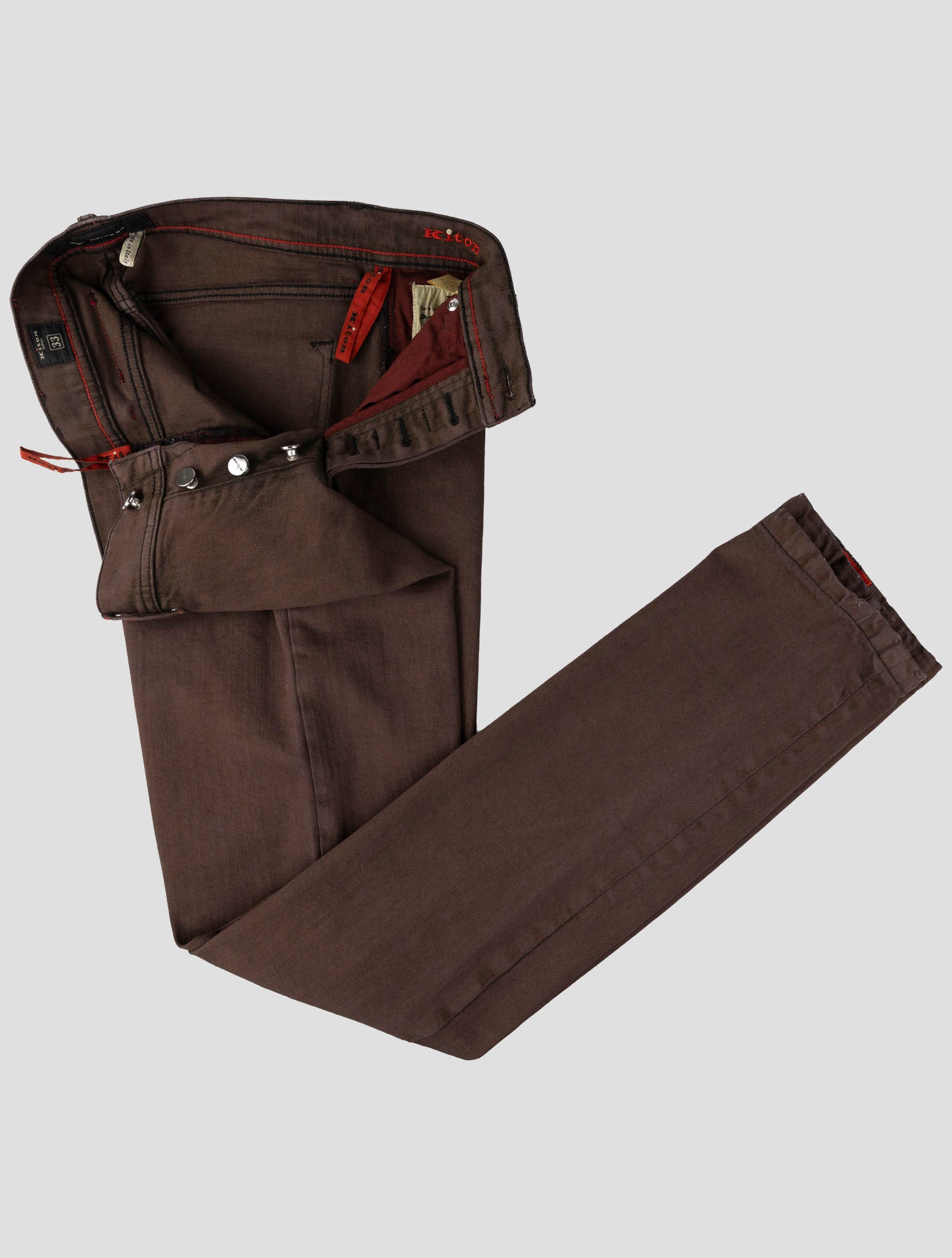 Kiton Brown Cotton Ea Jeans