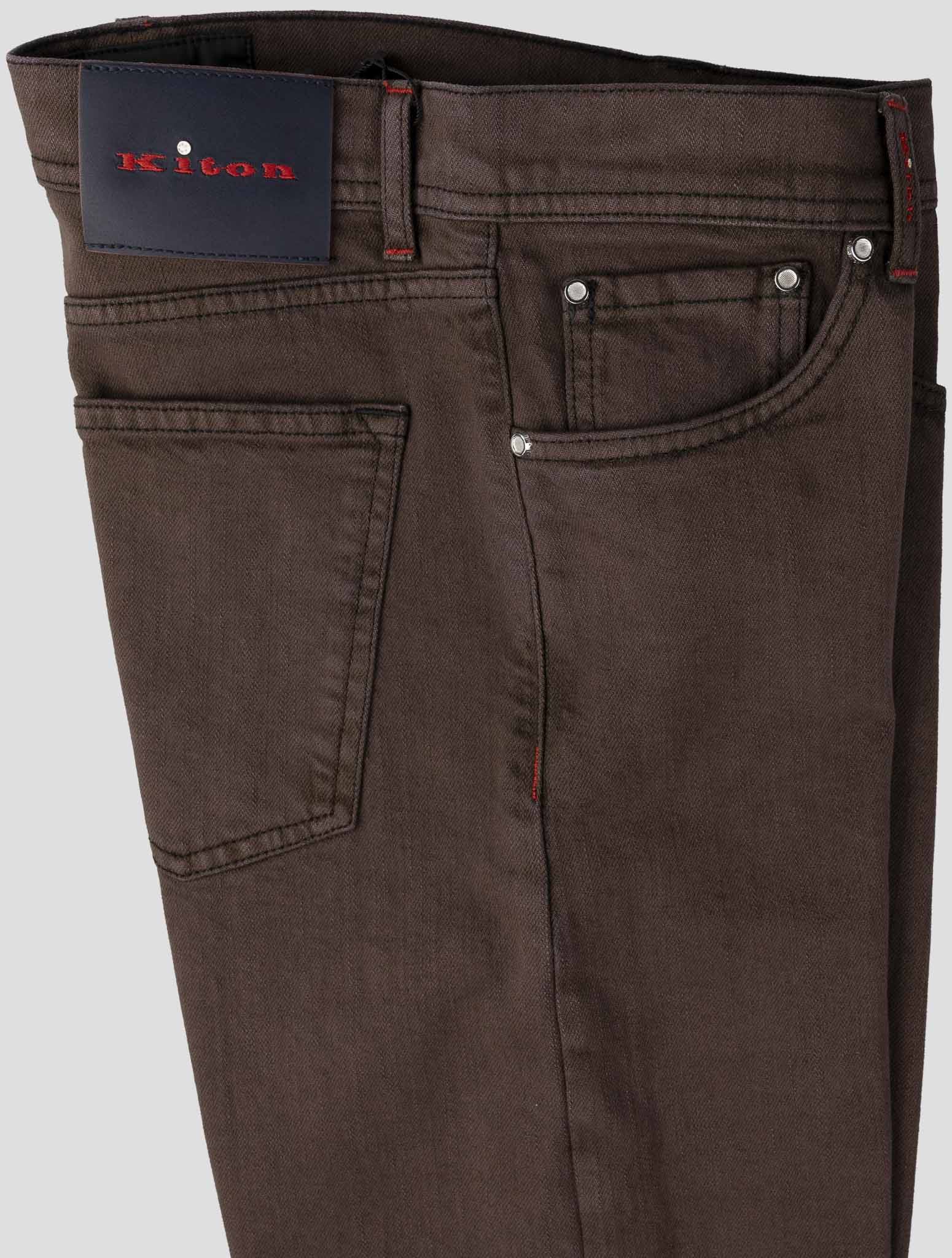 Kiton Brown Cotton Ea Jeans