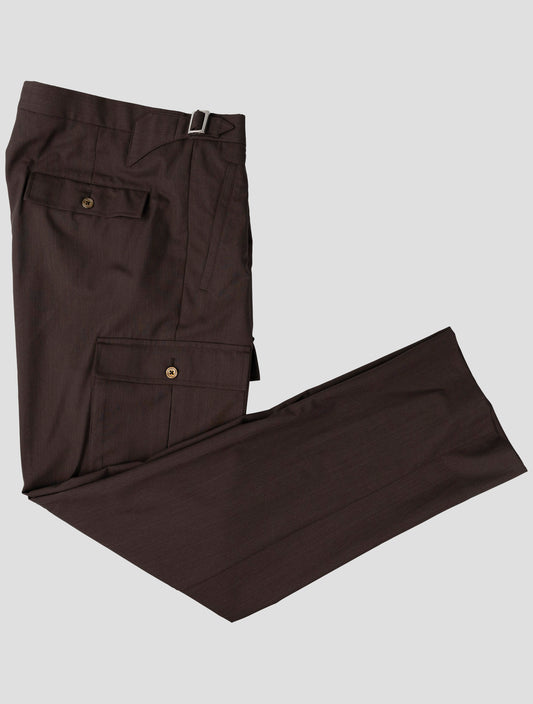 Kiton Brown Wool Cargo Pants