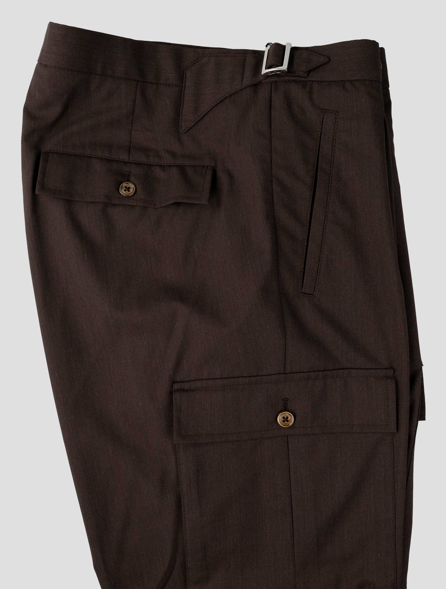 Kiton Brown Wool Cargo Pants