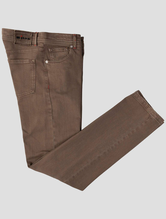 Kiton Brown Cotton Ea Jeans