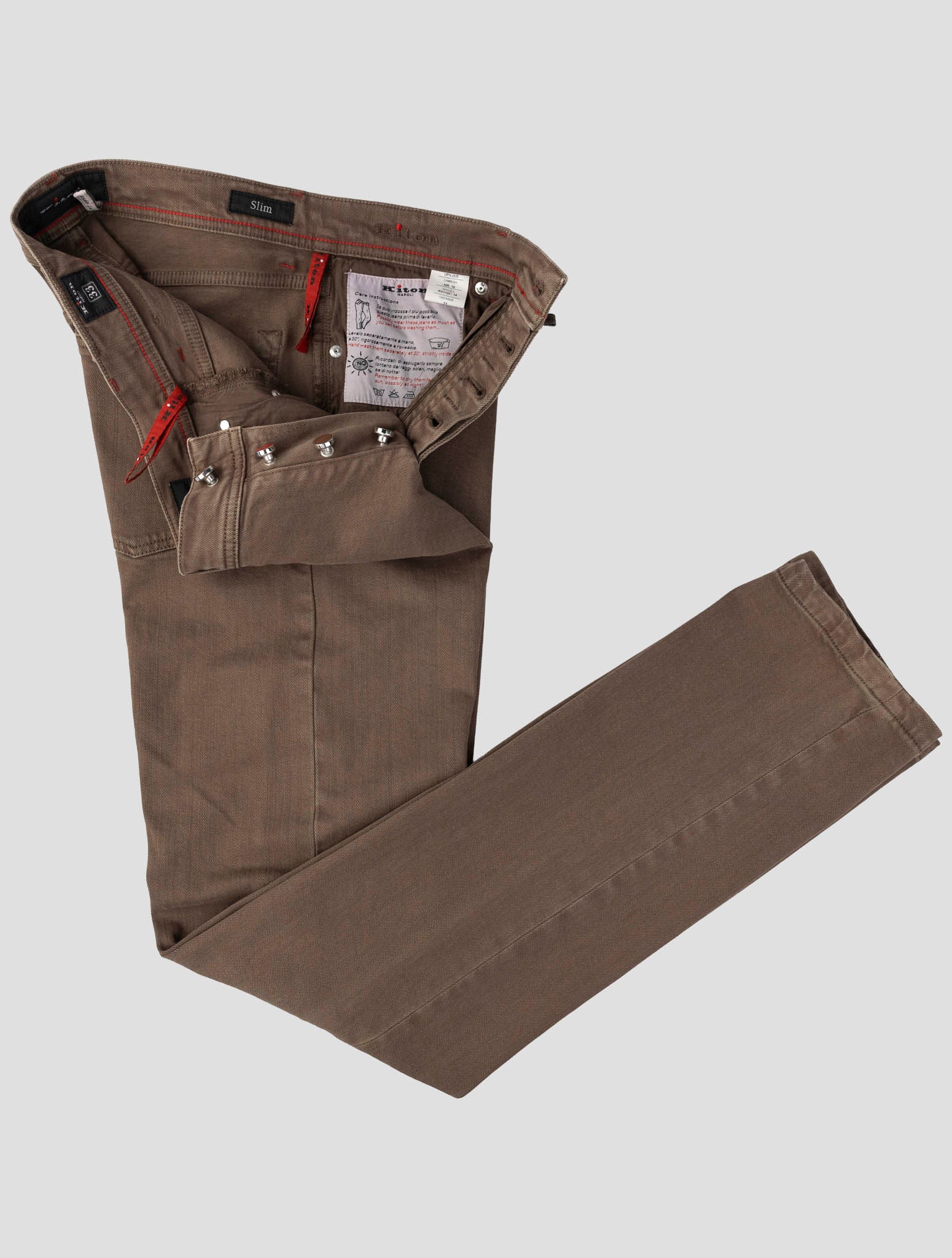 Kiton Brown Cotton Ea Jeans