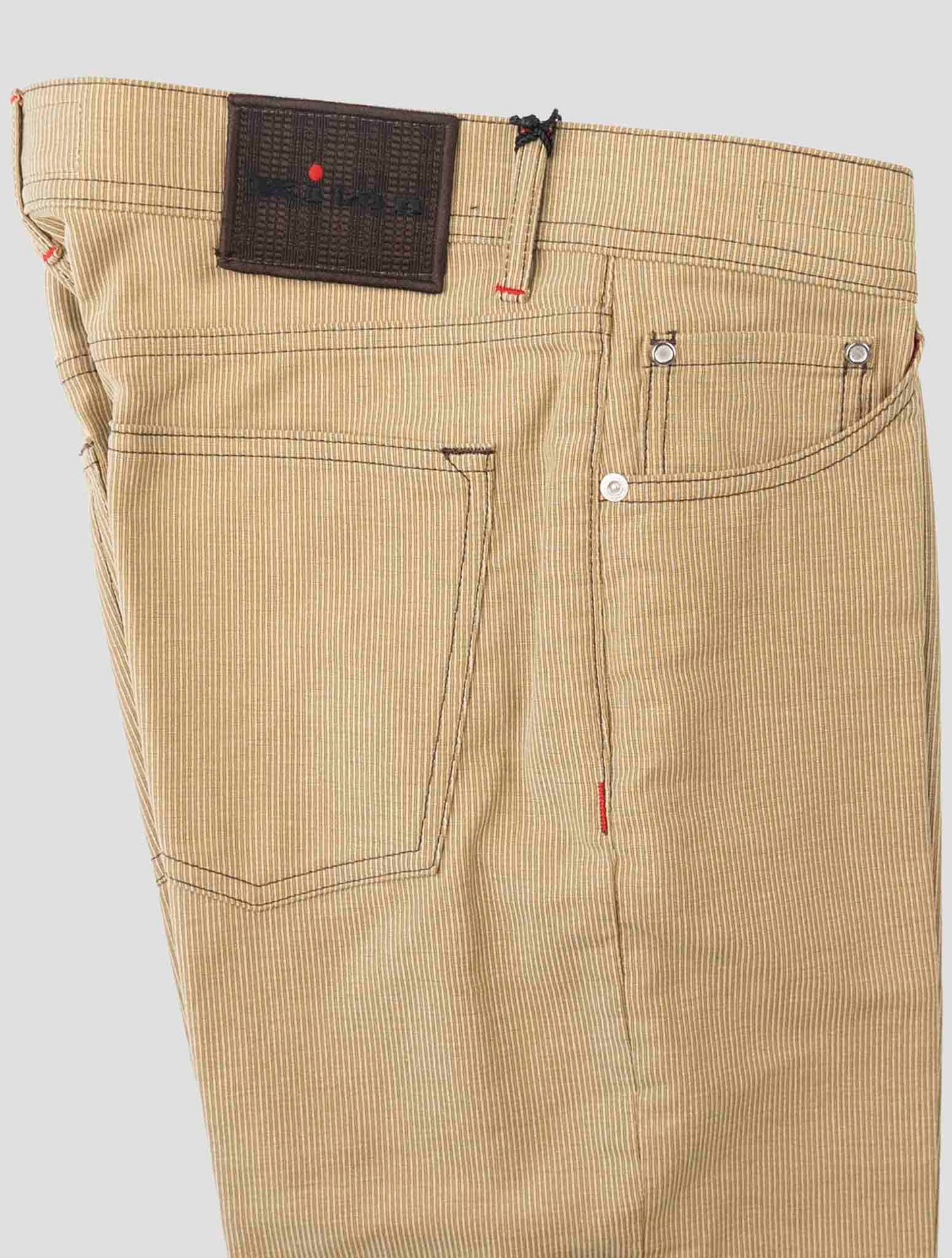 Kiton Light Green Cotton Velvet Pants