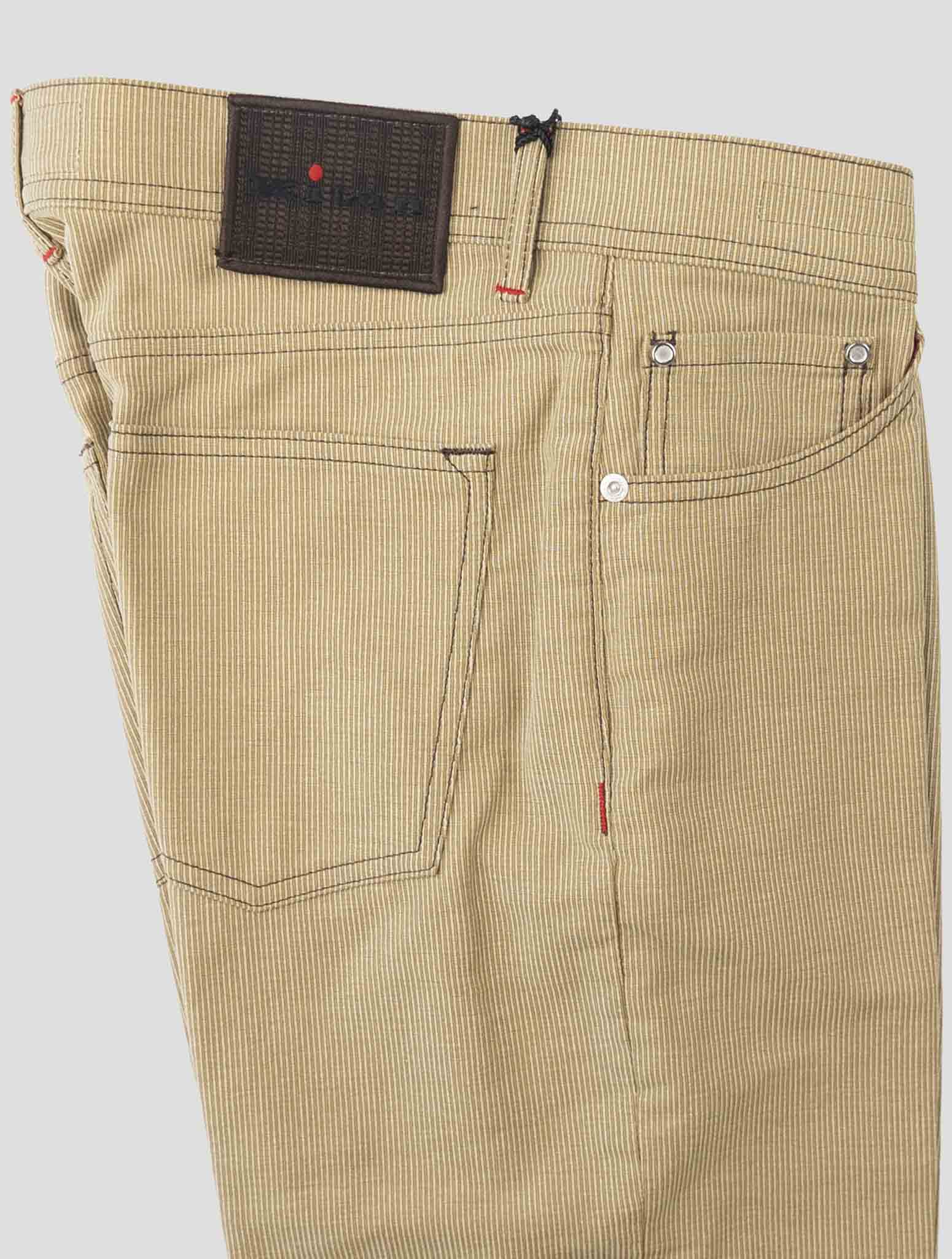 Kiton Light Green Cotton Velvet Pants