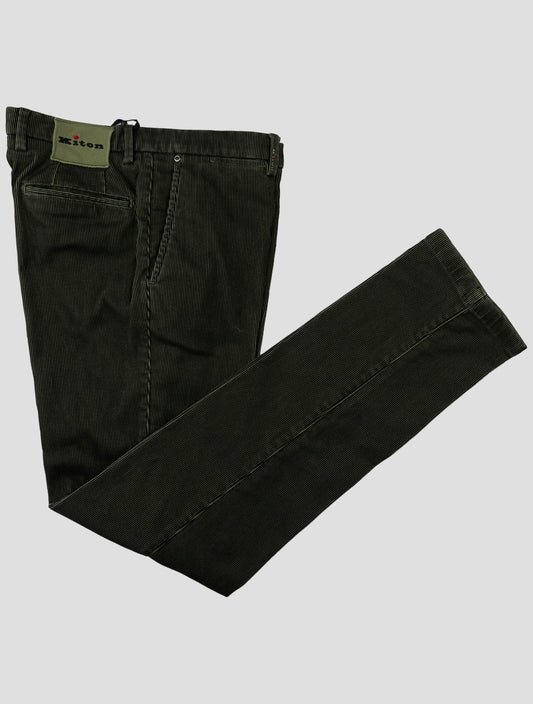 Kiton Green Cotton Pa Ea Velvet Pants