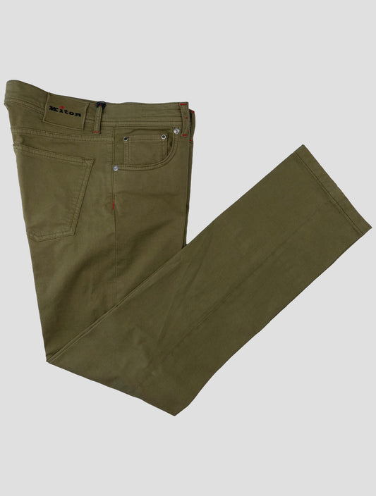 Kiton Green Cotton Ea Pants