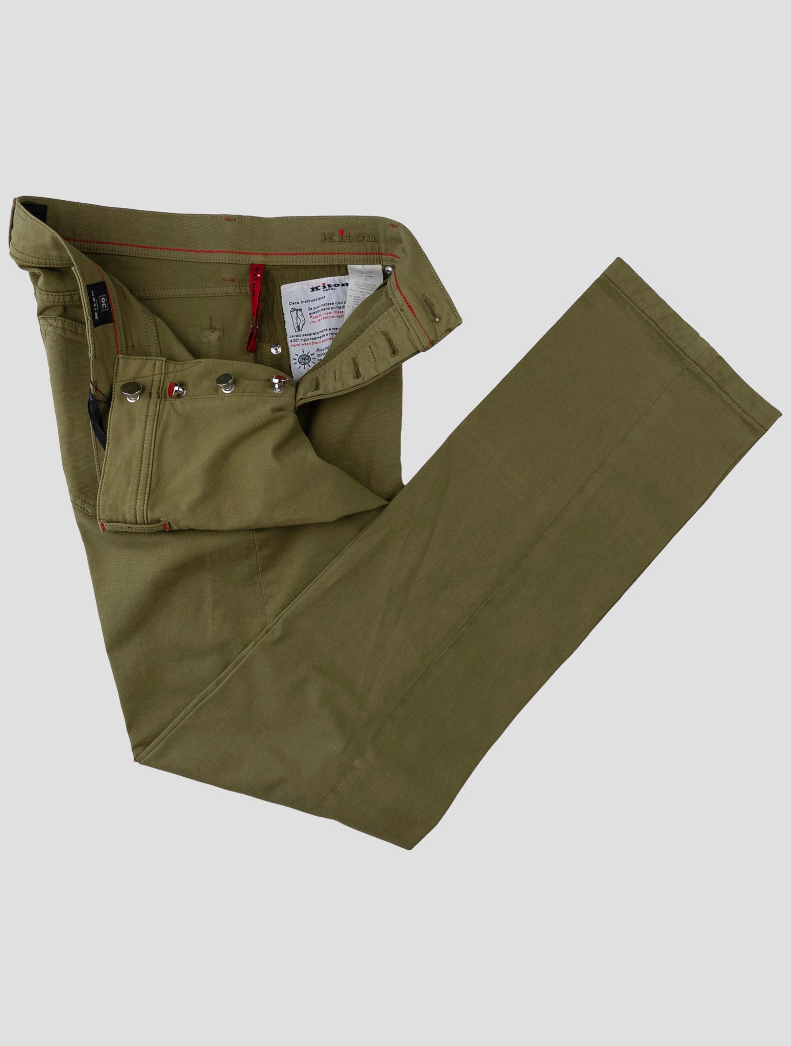 Kiton Green Cotton Ea Pants