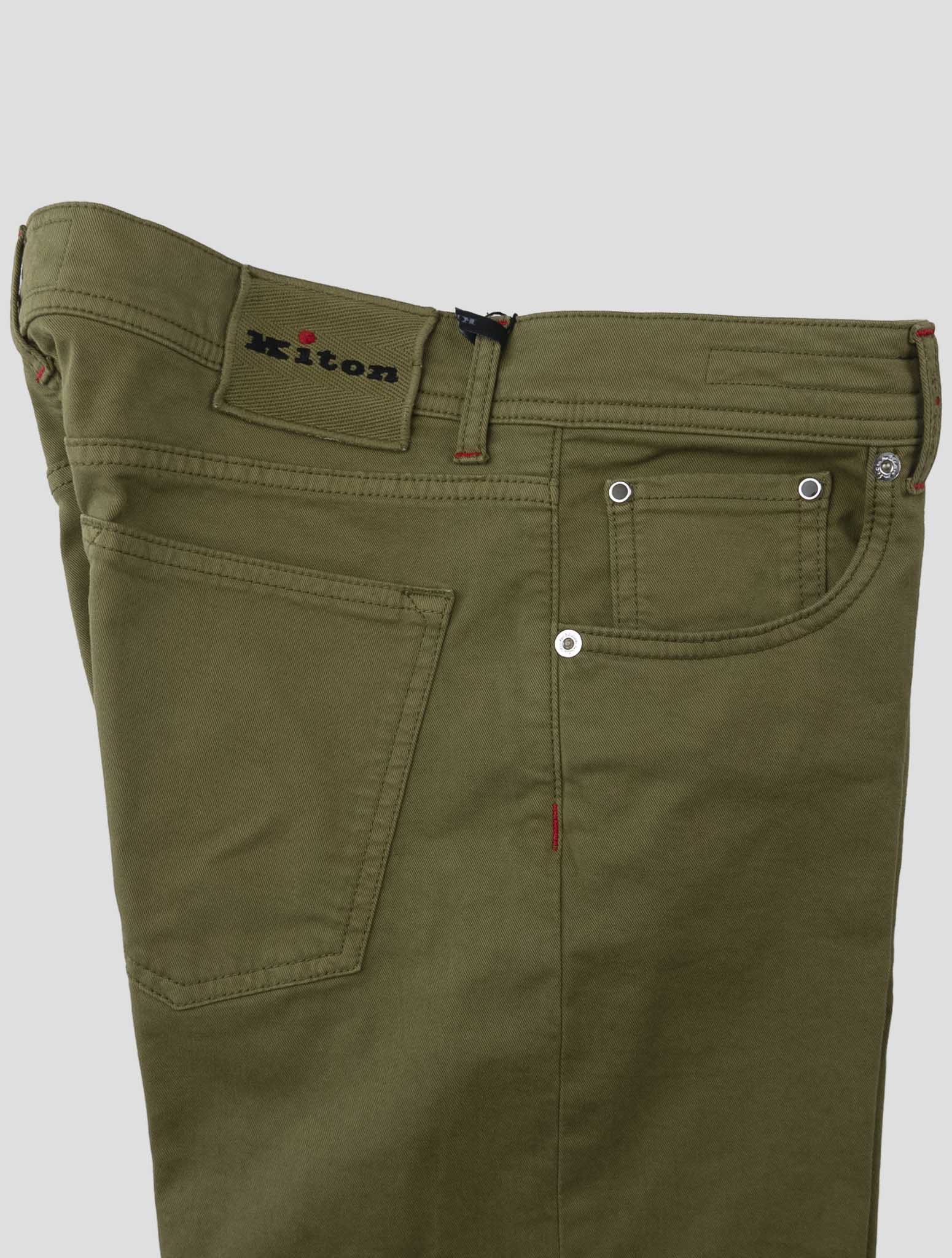 Kiton Green Cotton Ea Pants