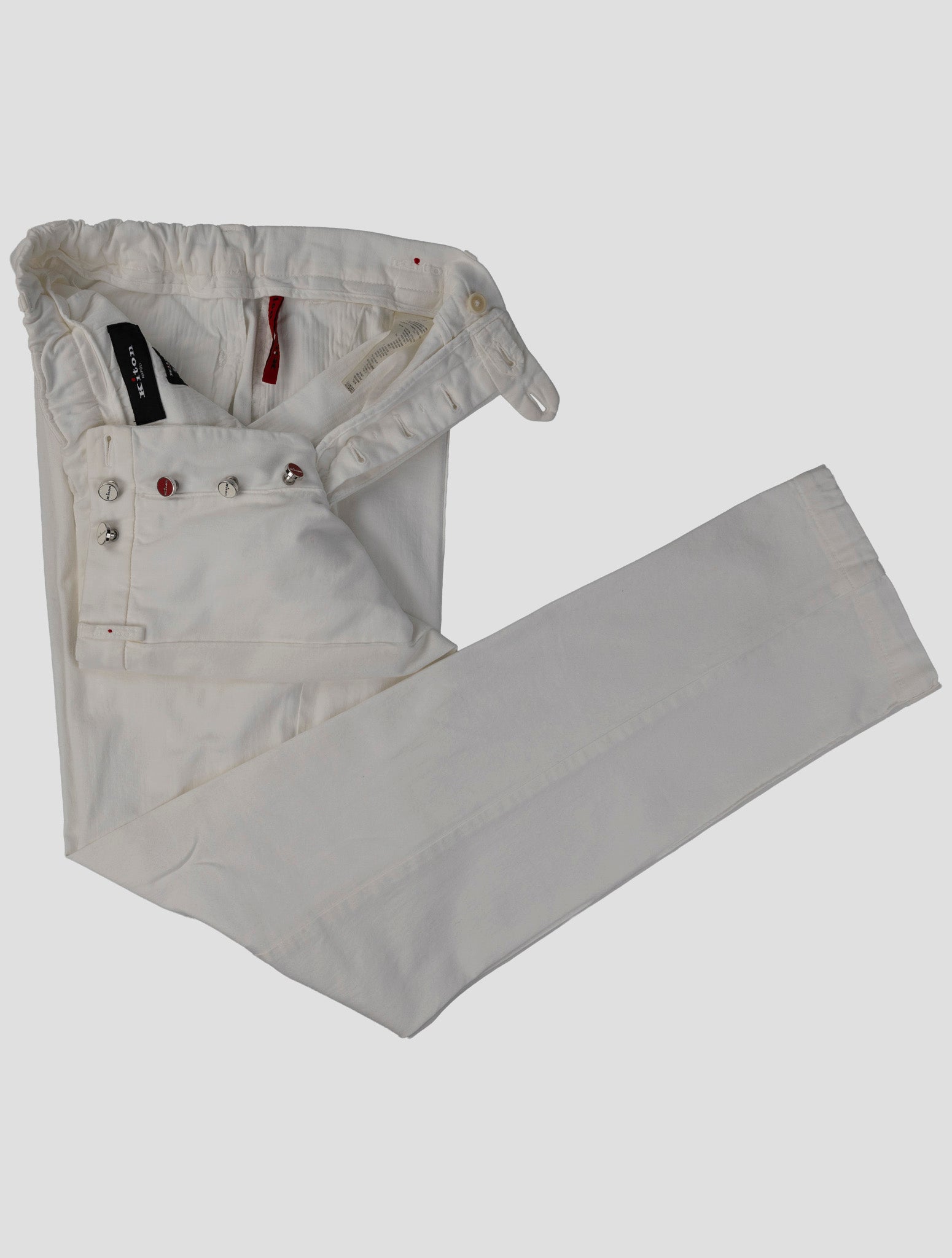 Kiton White Cotton Cashmere Ea Pants