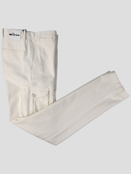 Kiton White Cotton Cashmere Ea Pants