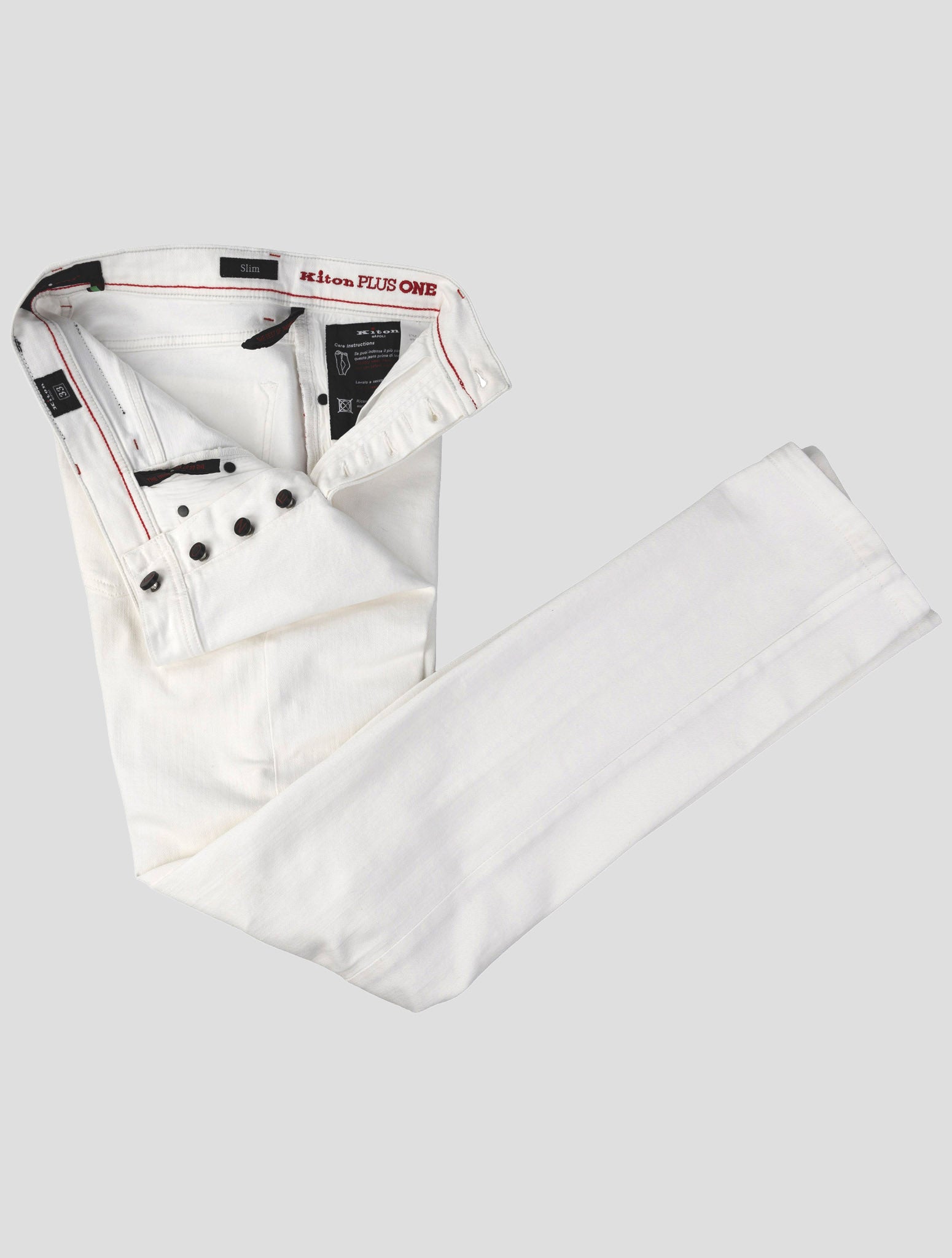 Kiton White Cotton Ea Special Edition Plus One Jeans