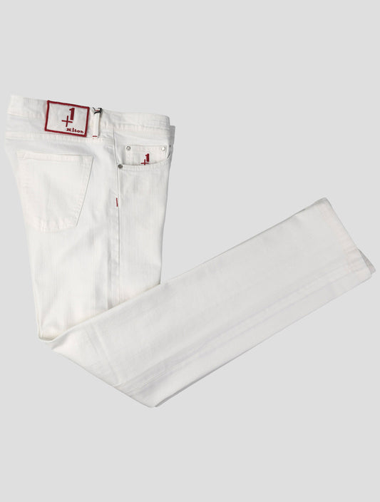 Kiton White Cotton Ea Special Edition Plus One Jeans
