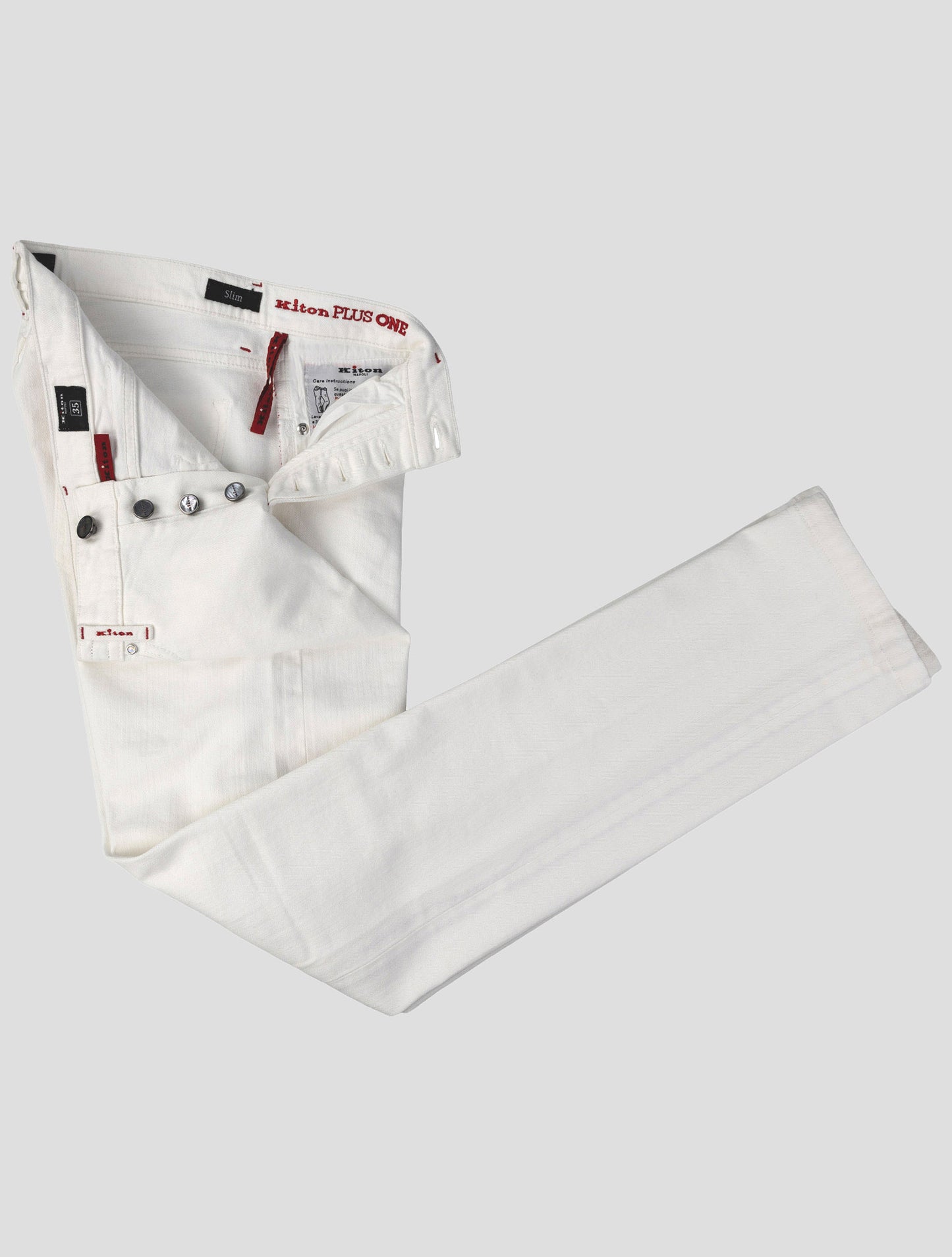 Kiton White Cotton Ea Special Edition Plus One Jeans