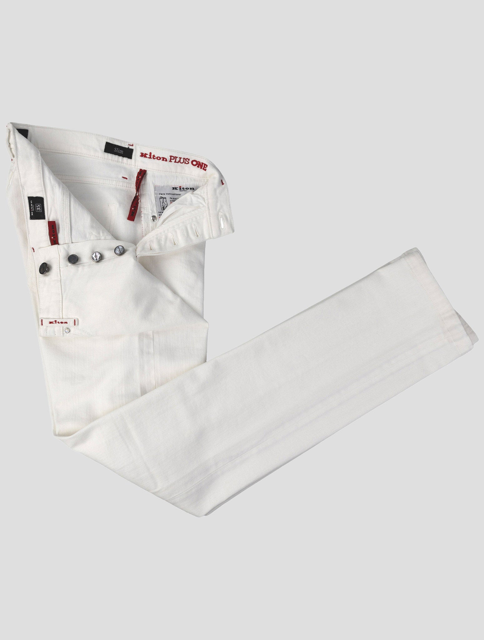 Kiton White Cotton Ea Special Edition Plus One Jeans