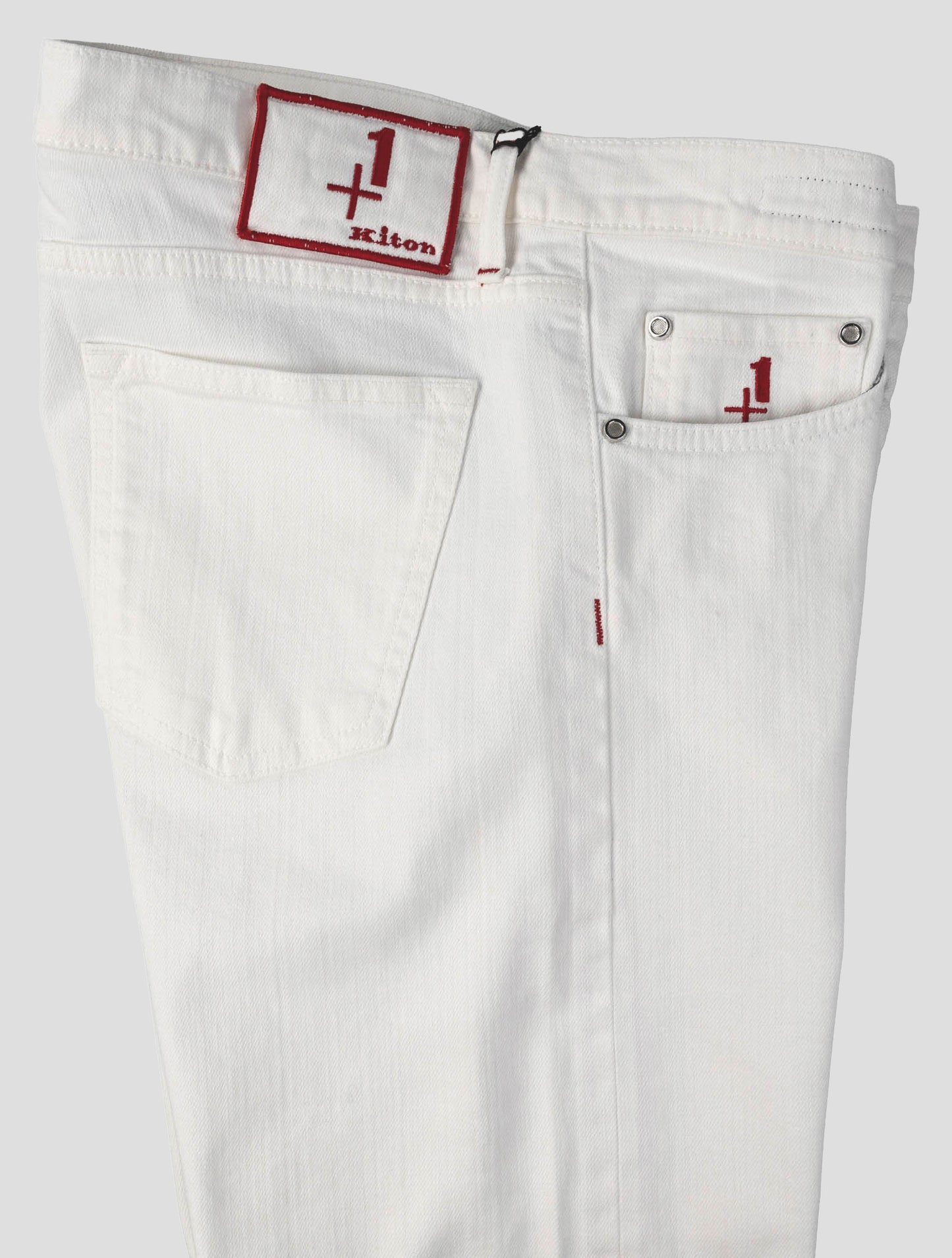 Kiton White Cotton Ea Special Edition Plus One Jeans