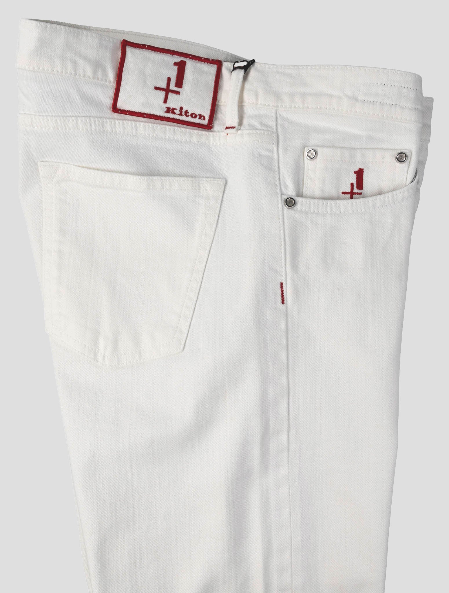 Kiton White Cotton Ea Special Edition Plus One Jeans