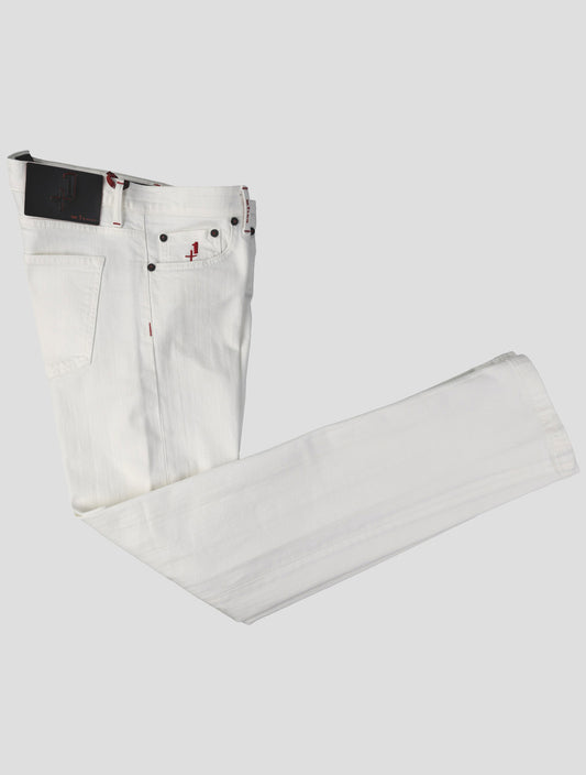 Kiton White Cotton Ea Special Edition Plus One Jeans