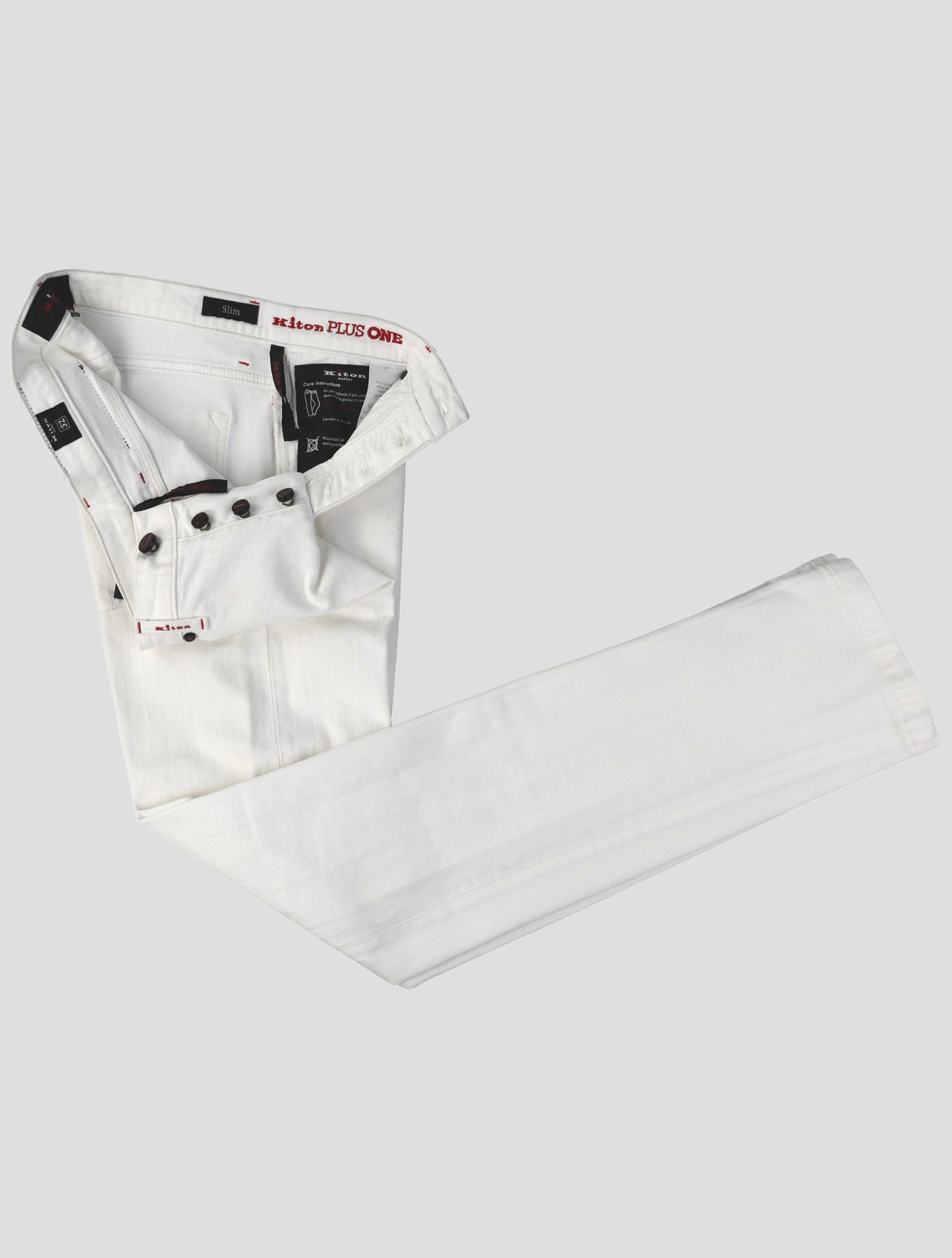 Kiton White Cotton Ea Special Edition Plus One Jeans