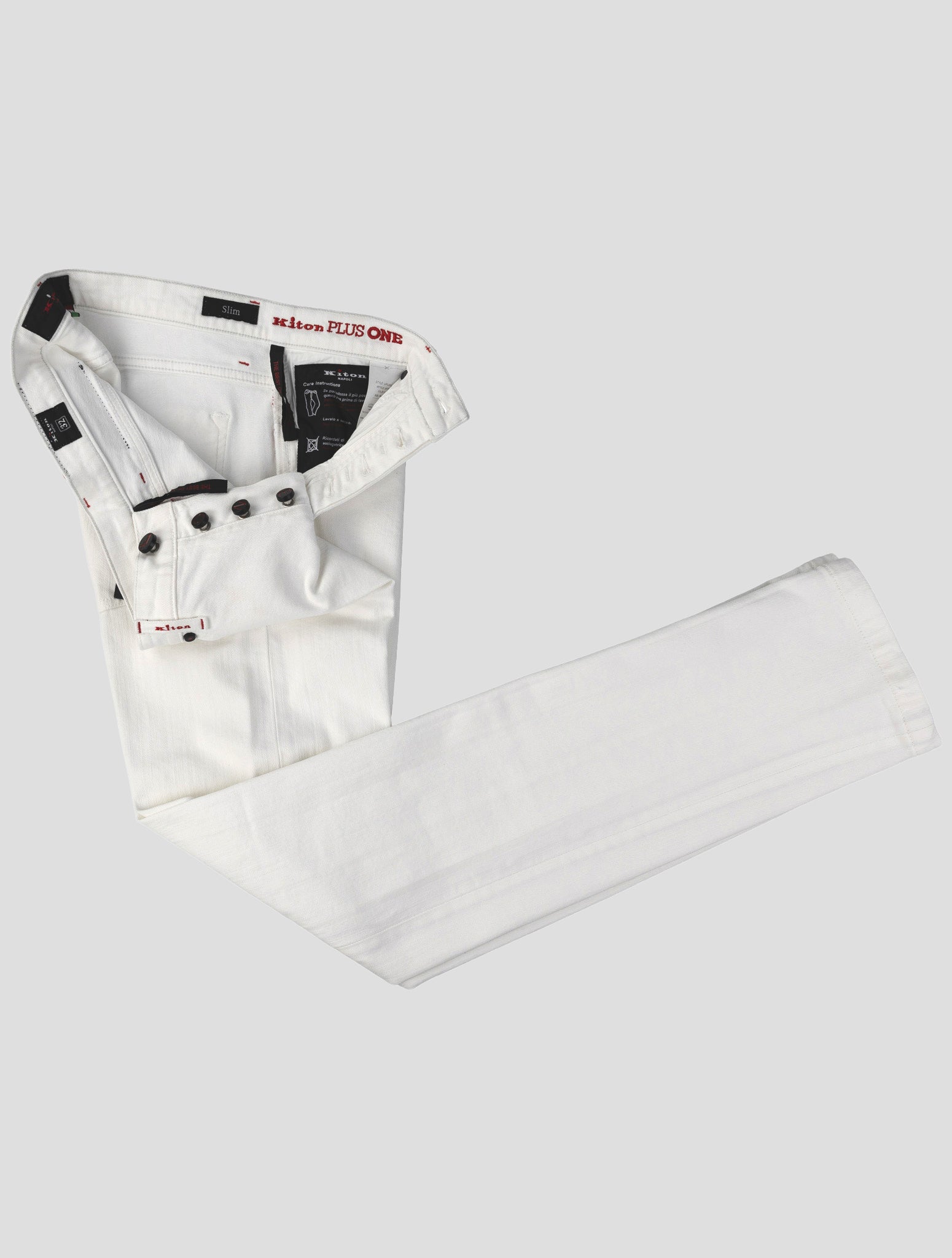 Kiton White Cotton Ea Special Edition Plus One Jeans