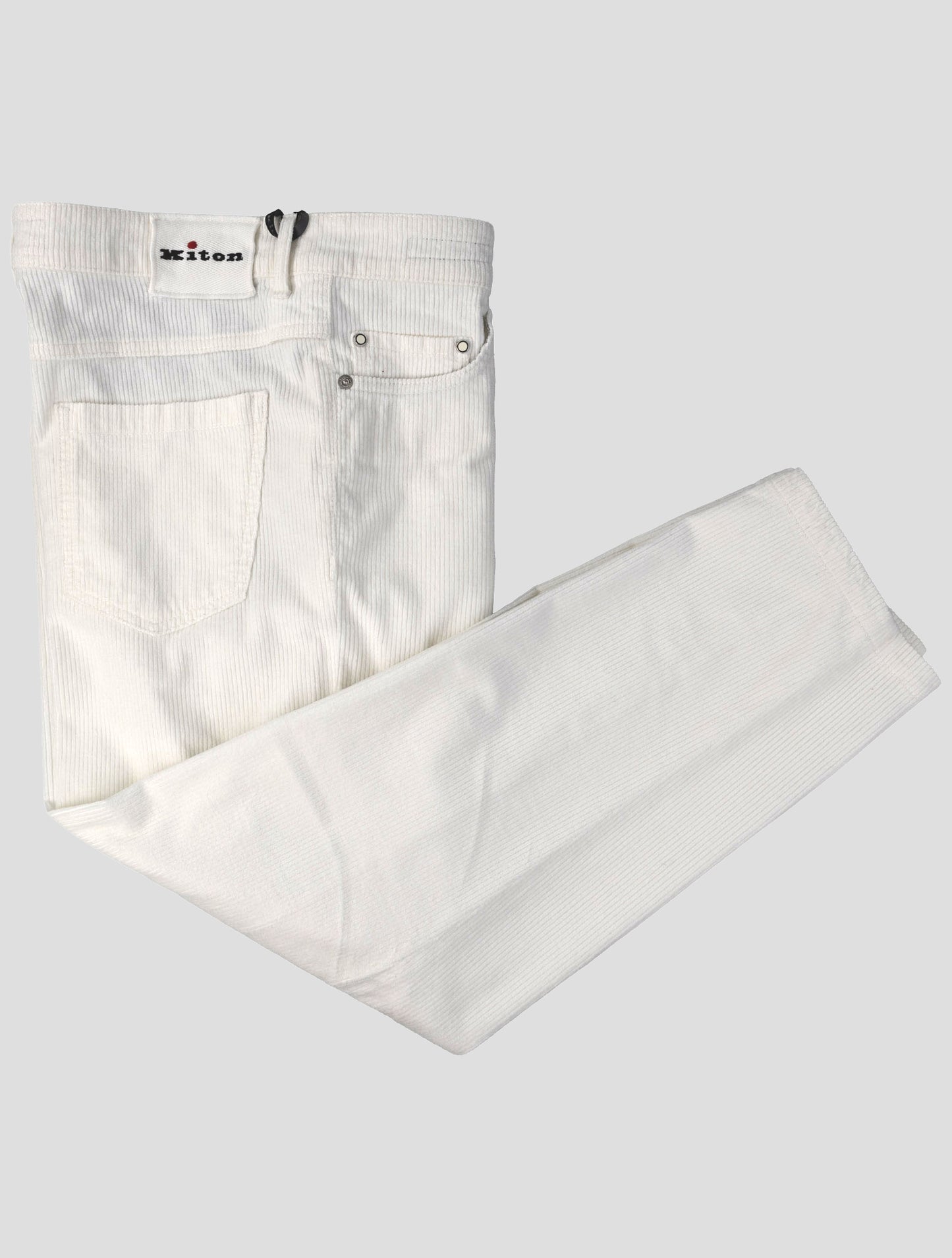 Kiton White Cotton Cashmere Ea Velvet Jeans