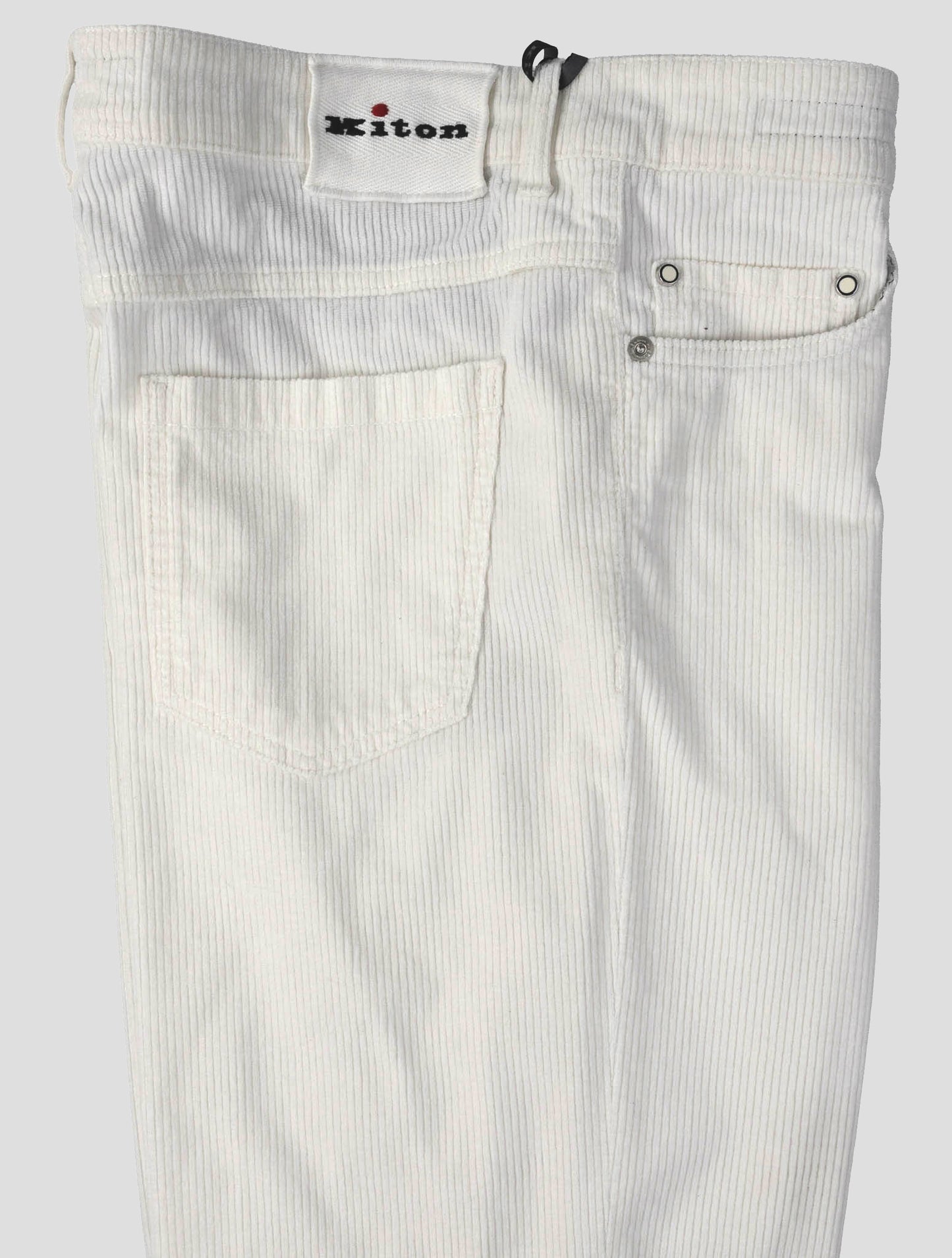Kiton White Cotton Cashmere Ea Velvet Jeans