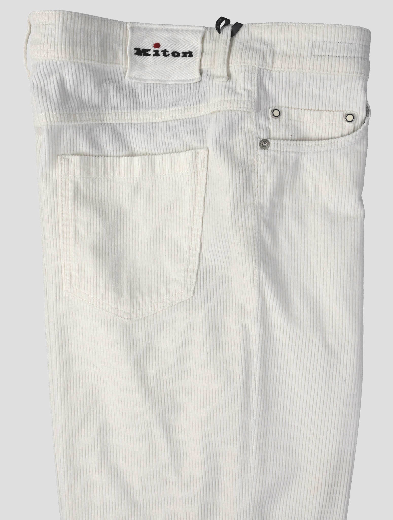 Kiton White Cotton Cashmere Ea Velvet Jeans