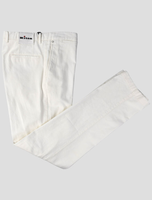 Kiton White Cotton Cashmere Ea Jeans