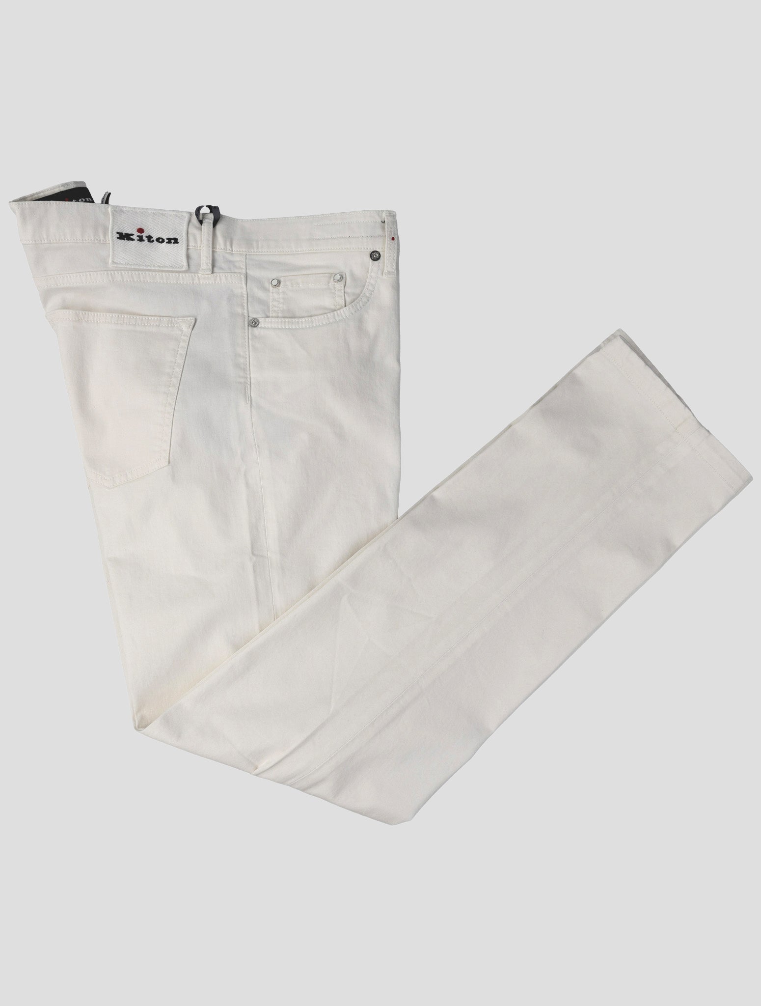 Kiton White Cotton Ea Jeans