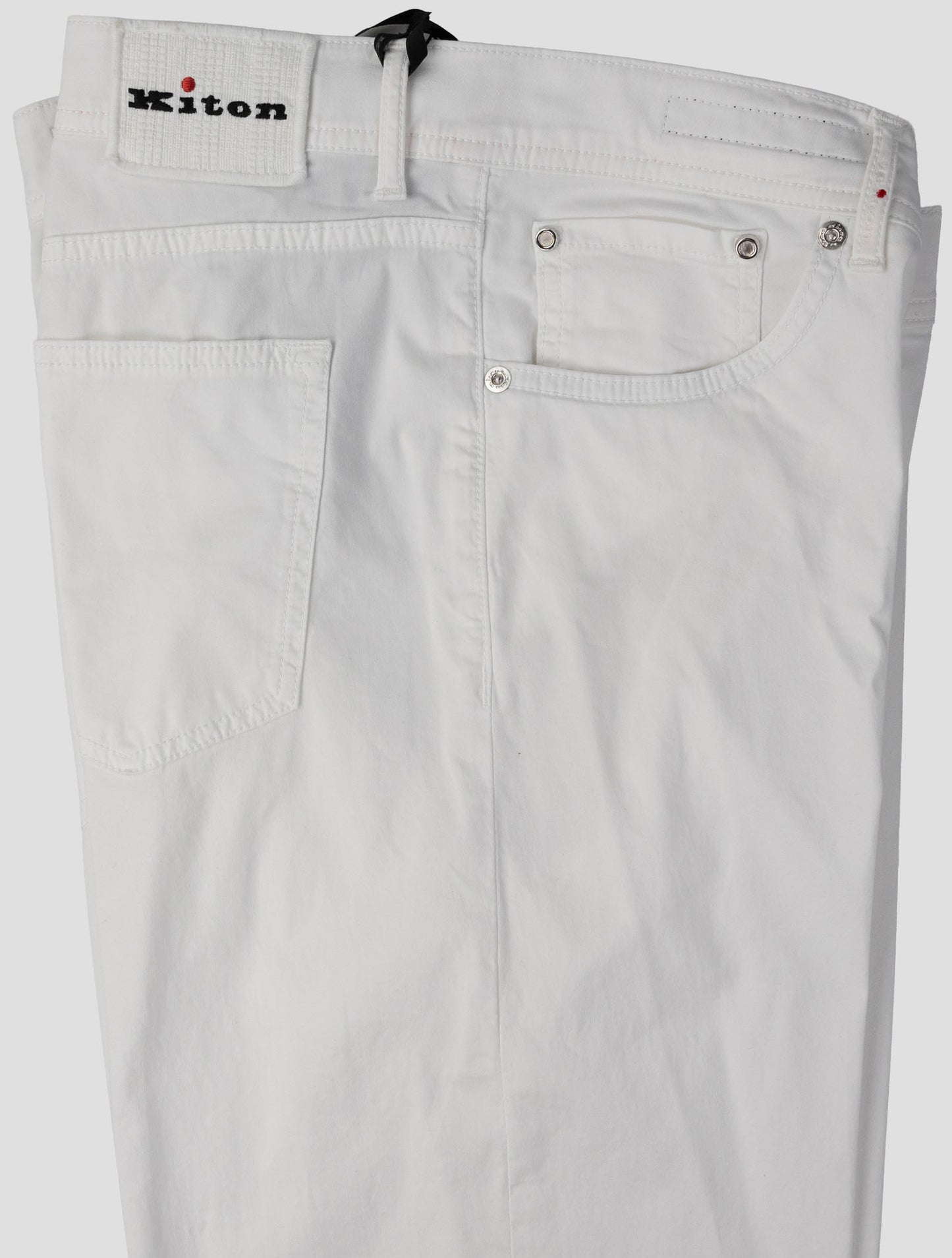 Kiton White Cotton Ea Jeans