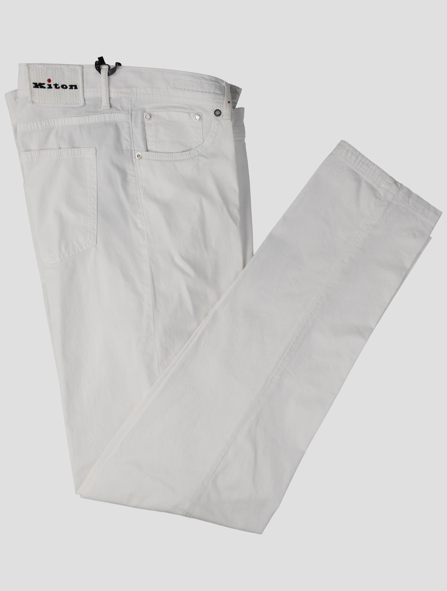 Kiton White Cotton Ea Jeans