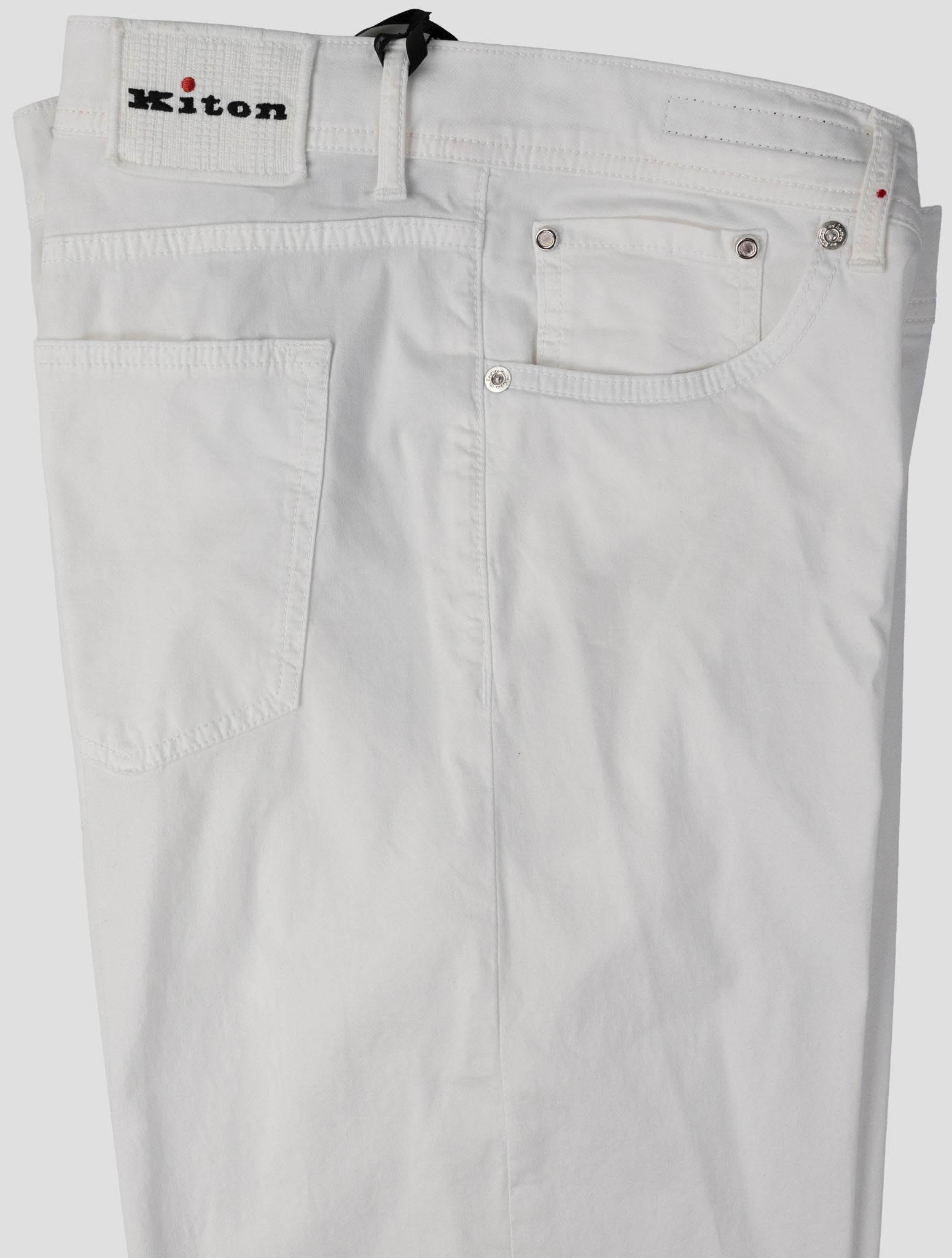 Kiton White Cotton Ea Jeans