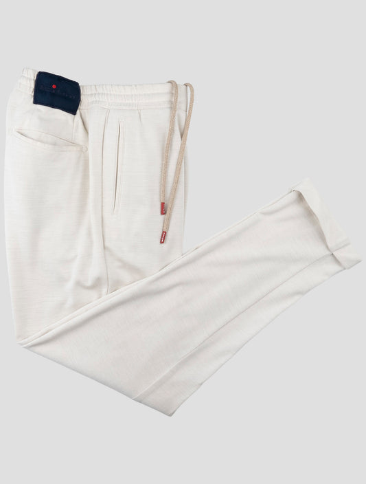 Kiton White Wool Pa Pants