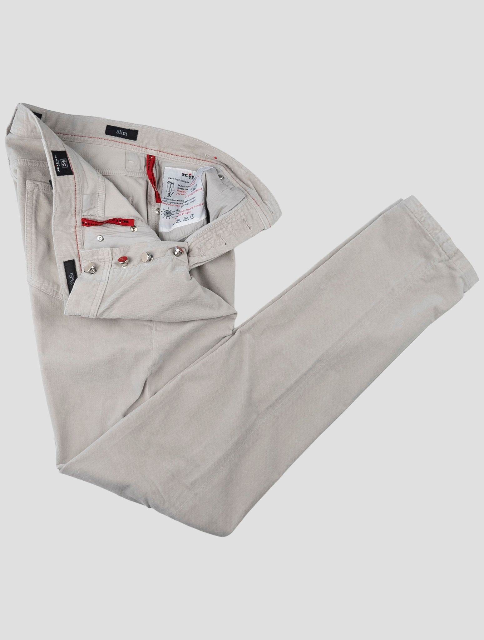 Kiton Gray Cotton Ea Jeans