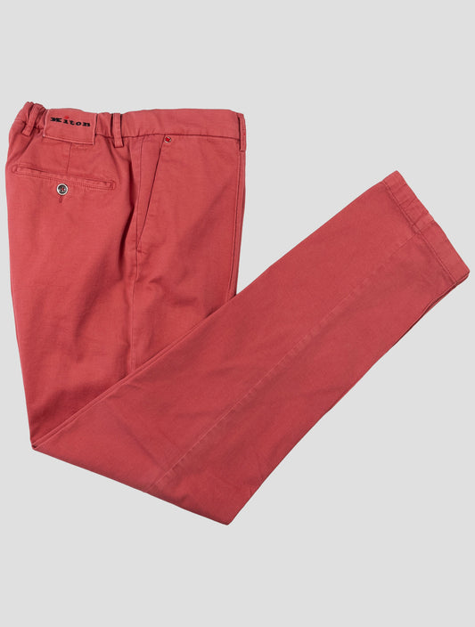 Kiton Red Cotton Cashmere Ea Pants