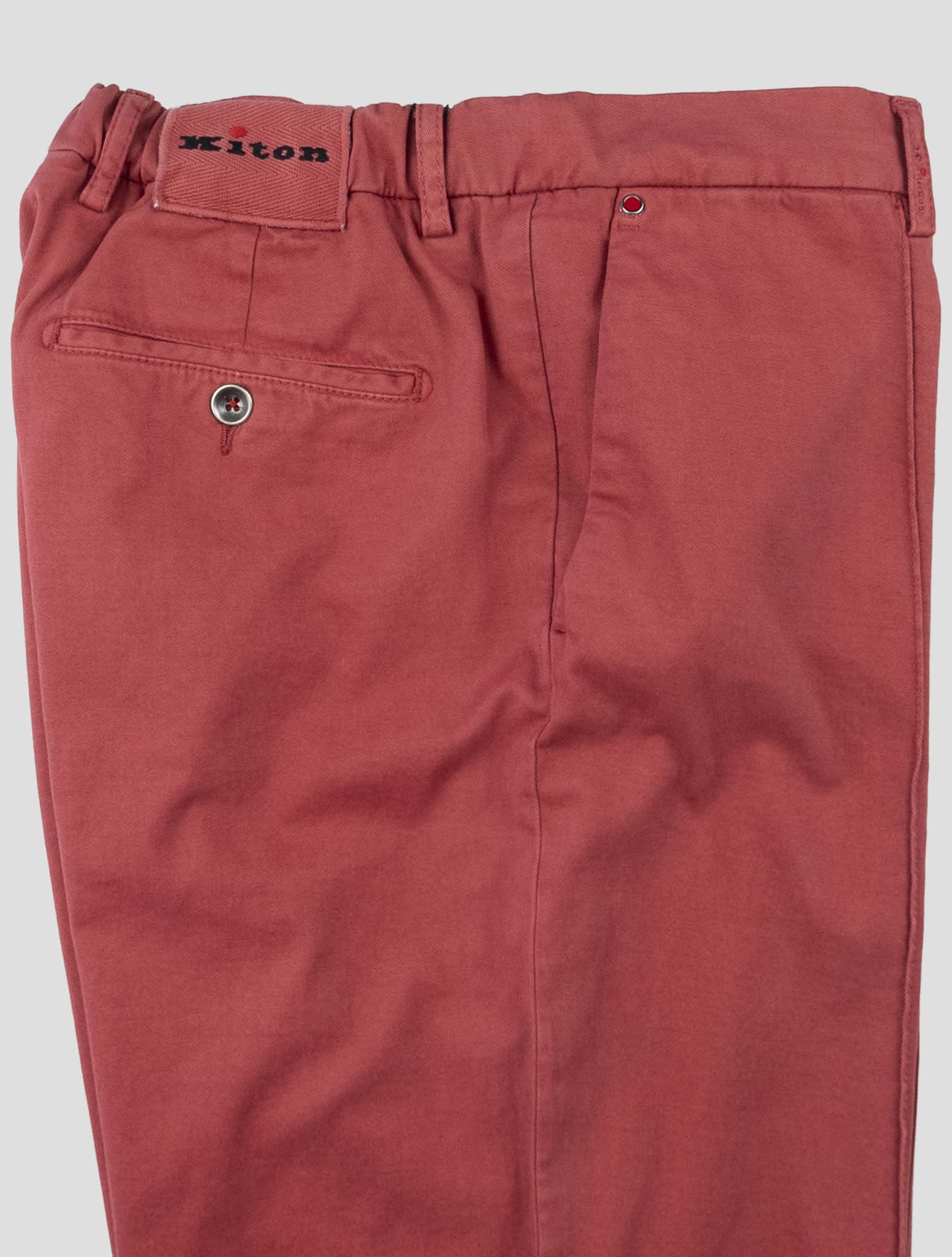 Kiton Red Cotton Cashmere Ea Pants