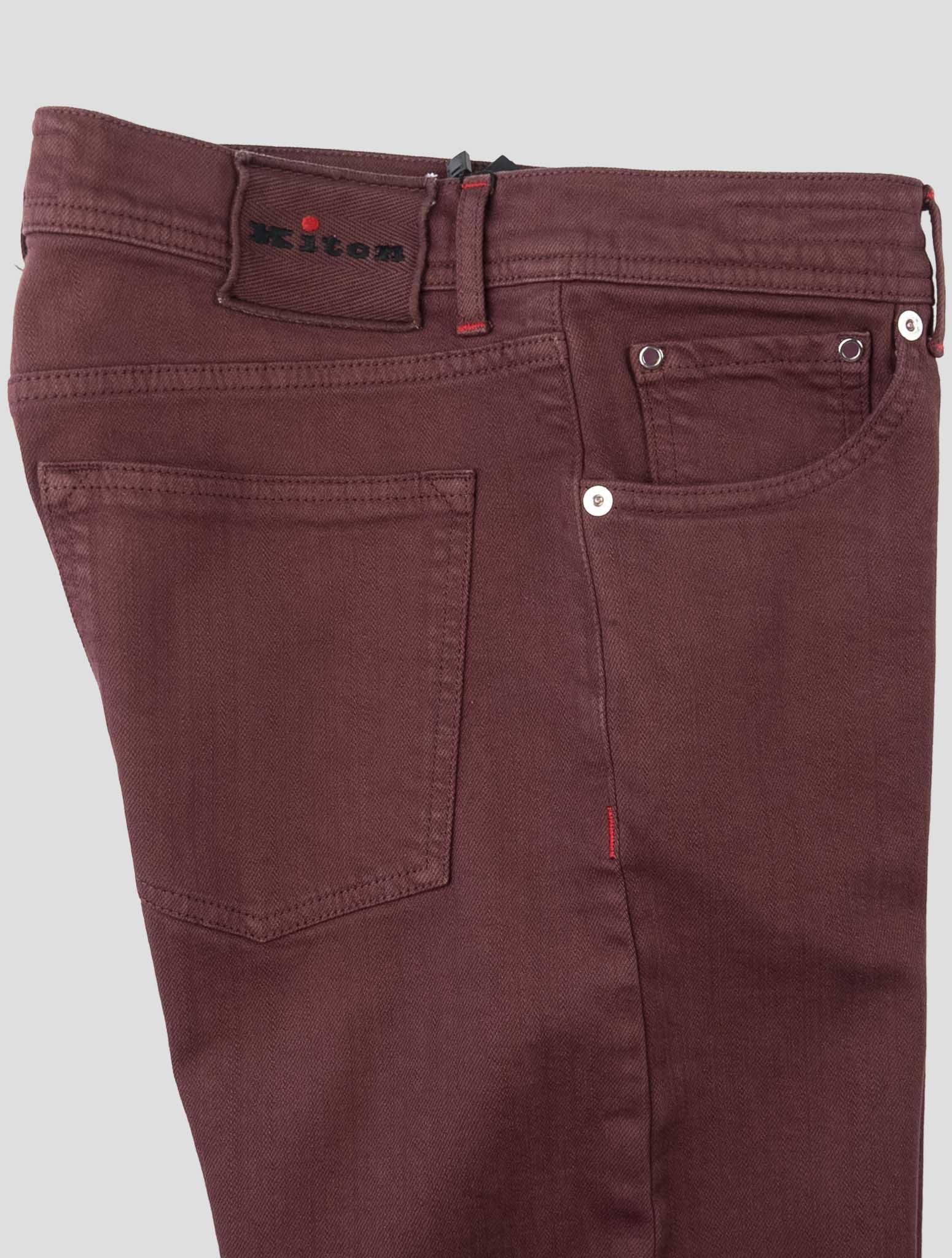 Kiton Burgundy Cotton Ea Jeans