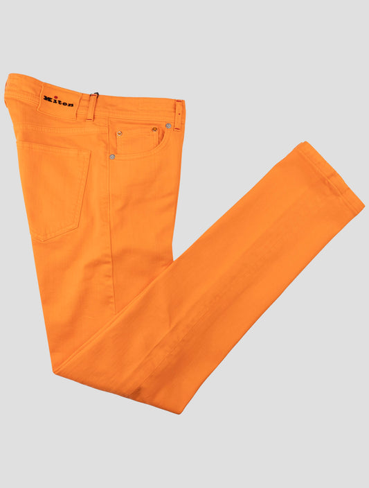 Kiton Orange Cotton Ea Jeans