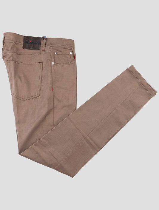 Kiton Brown Cotton Jeans