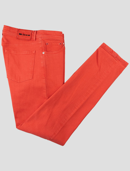 Kiton Red Cotton Ea Jeans