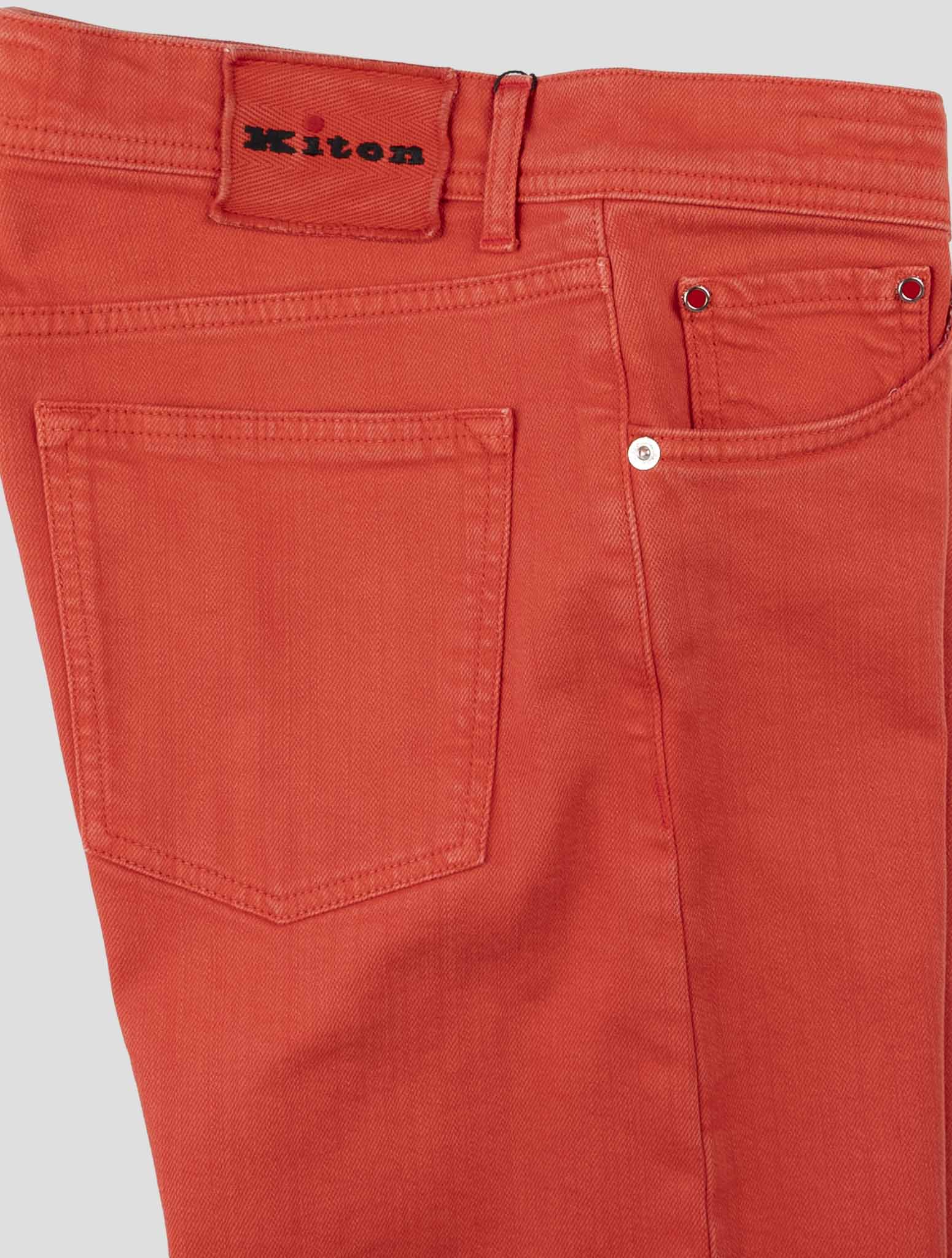 Kiton Red Cotton Ea Jeans