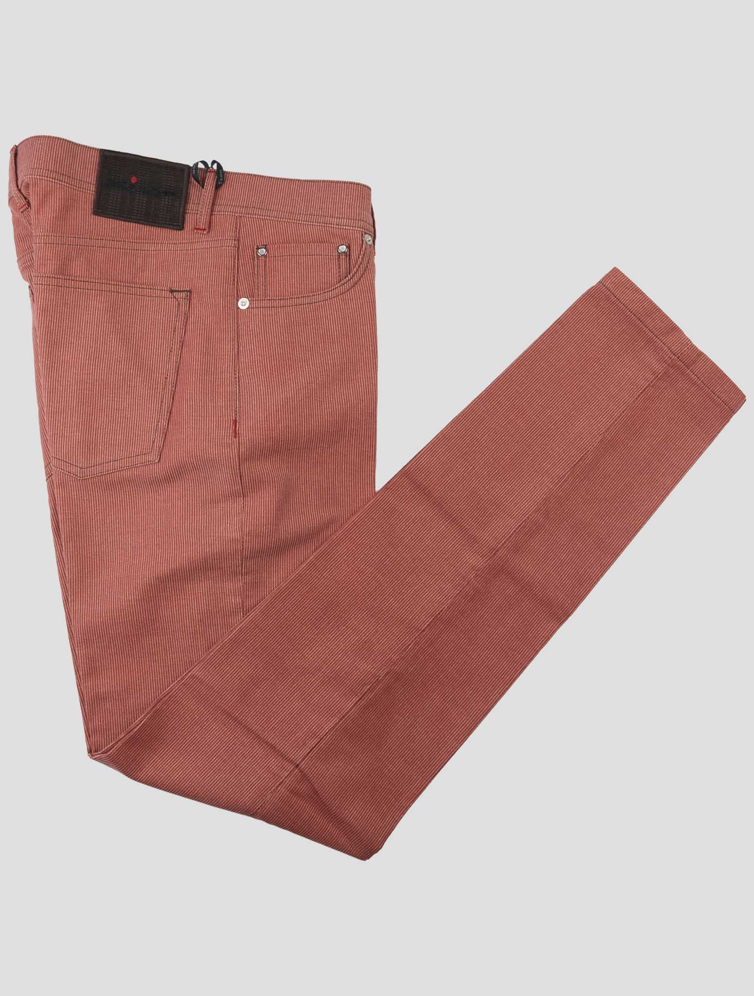 Kiton Red Cotton Velvet Jeans