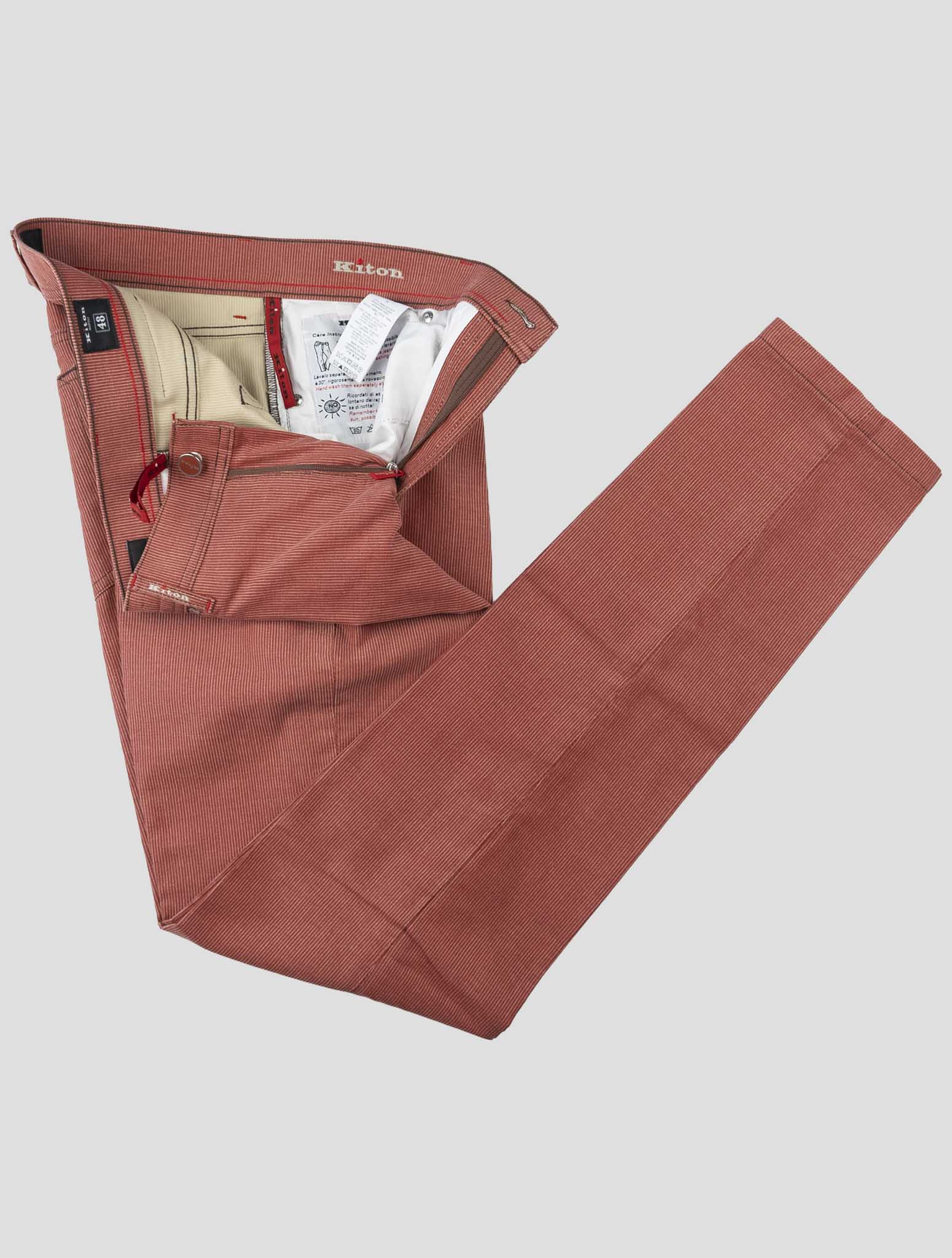 Kiton Red Cotton Velvet Jeans