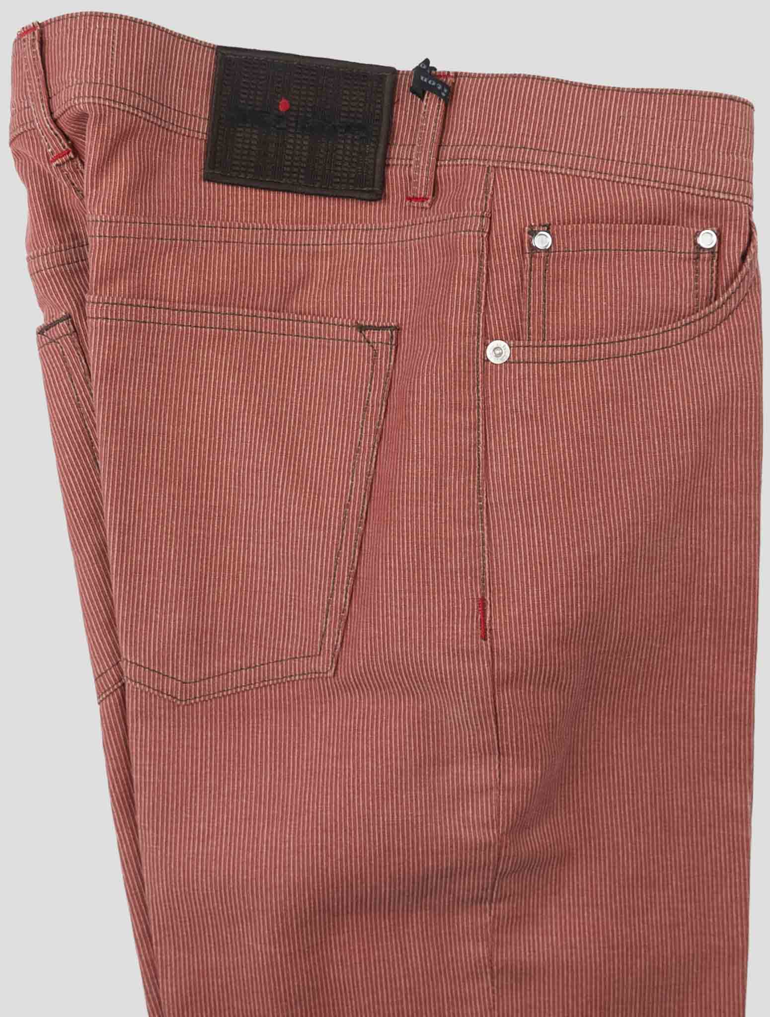 Kiton Red Cotton Velvet Jeans