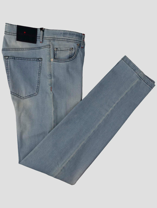 Kiton Light Blue Cotton Cashmere Ea Jeans